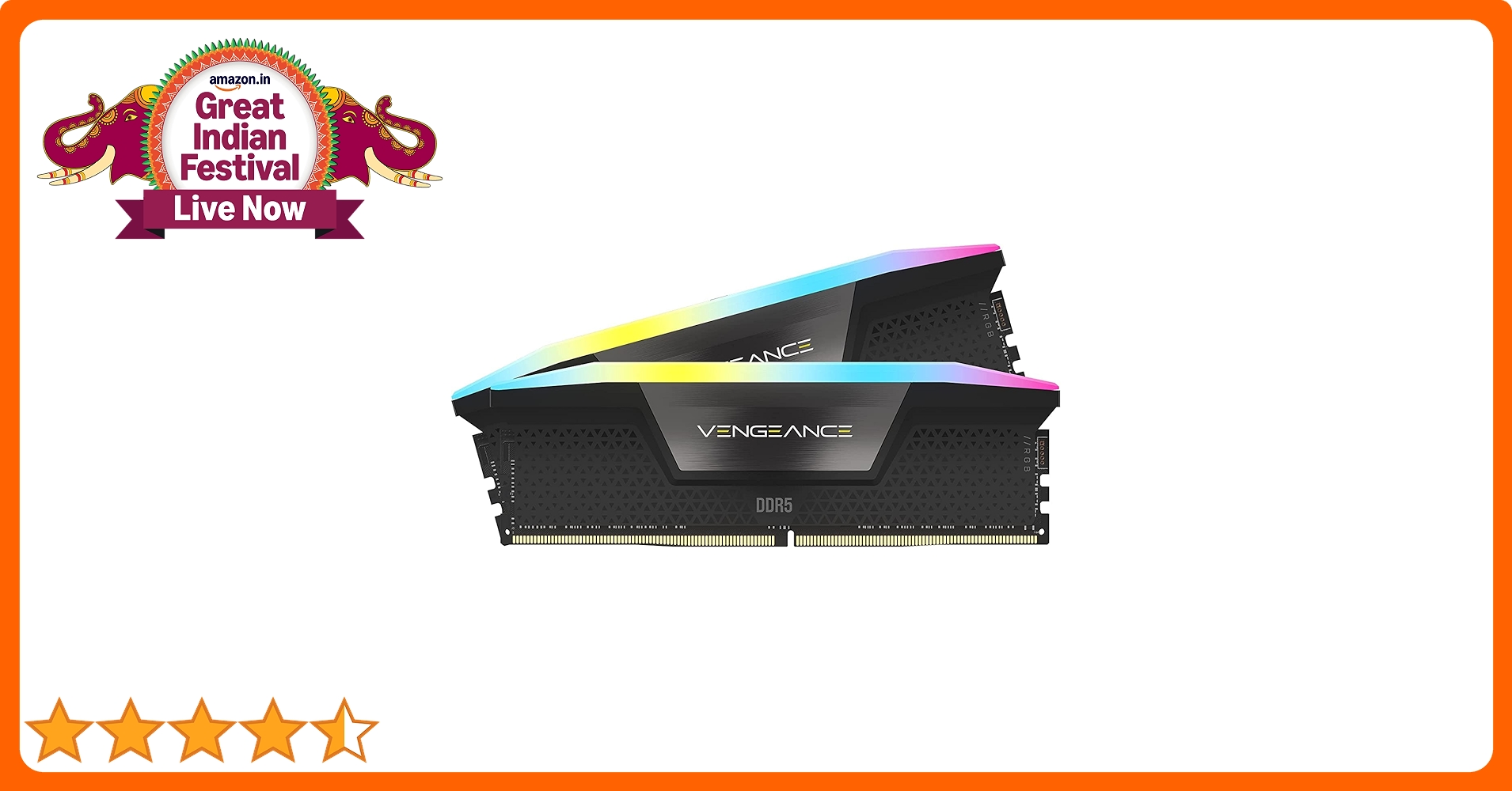 Amazon.in: Buy CORSAIR Vengeance RGB DDR5 RAM 64GB (2x32GB